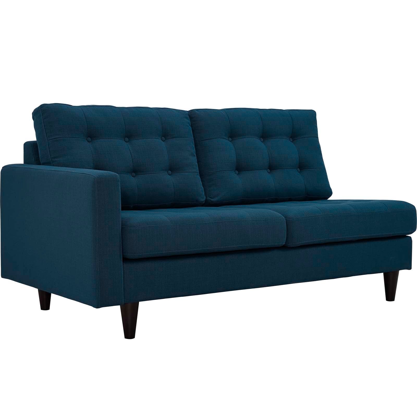 Empress Left-Facing Upholstered Fabric Loveseat - EEI-2589-AZU