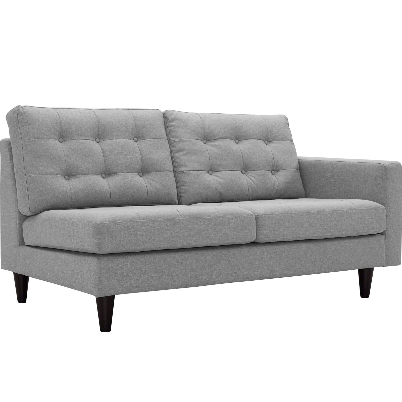 Empress Right-Facing Upholstered Fabric Loveseat - EEI-2595-LGR