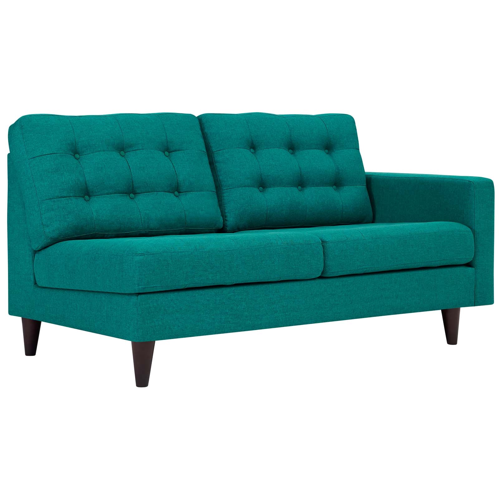 Empress Right-Facing Upholstered Fabric Loveseat - EEI-2595-TEA