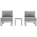 outdoor 3 Piece Outdoor Patio Aluminum Sectional Sofa Set