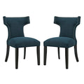 Curve Fabric Dining Side Chair Set of 2