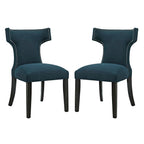 Curve Fabric Dining Side Chair Set of 2