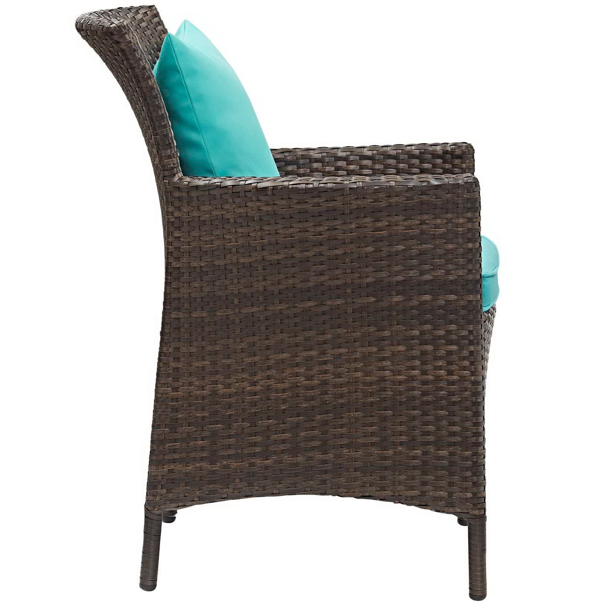 Conduit Outdoor Patio Wicker Rattan Dining Armchair Set of 4