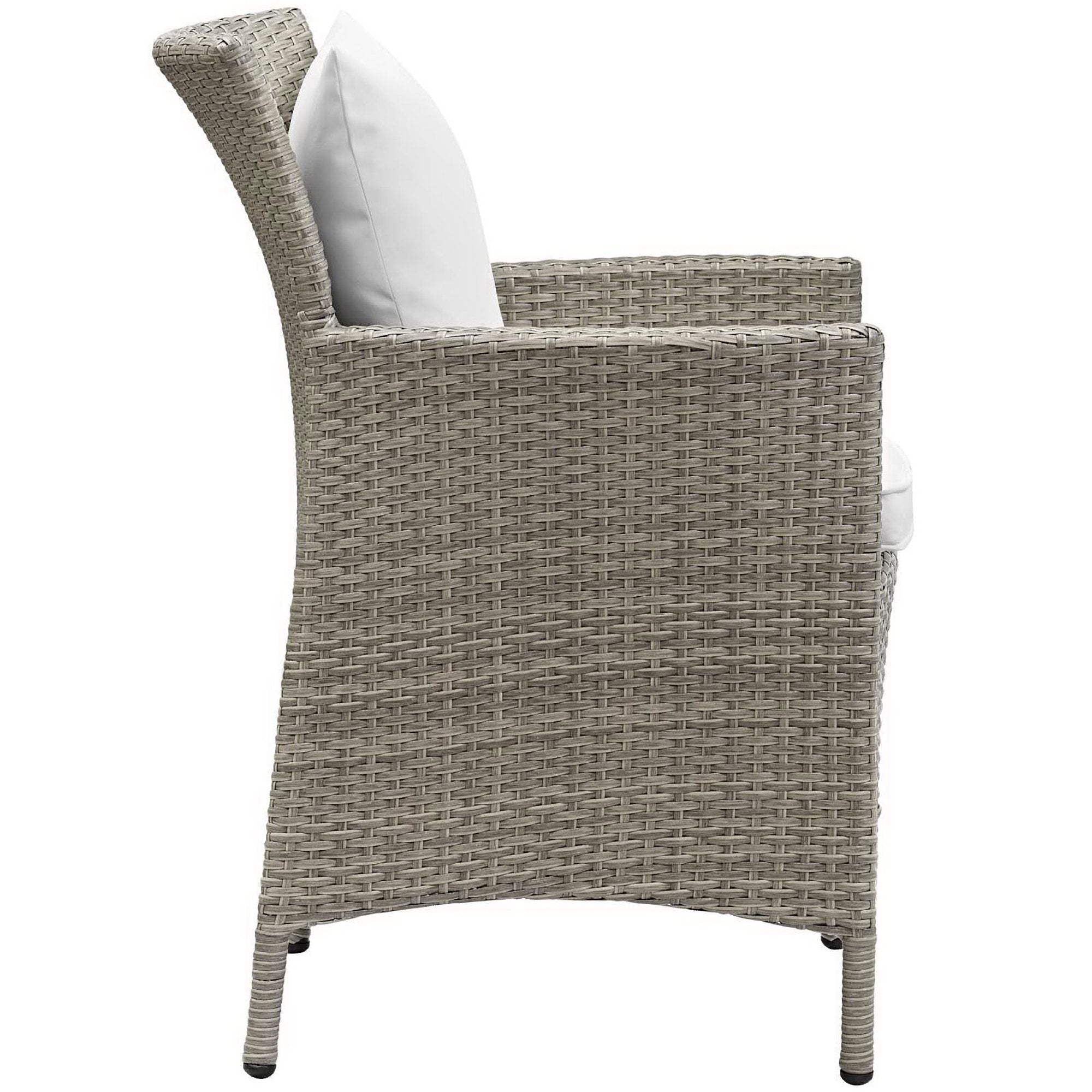 Conduit Outdoor Patio Wicker Rattan Dining Armchair Set of 4