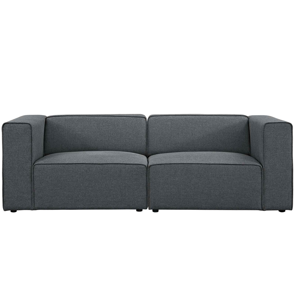 Mingle 2 Piece Upholstered Fabric Sectional Sofa Set