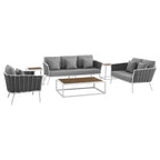 outdoor 6 Piece Outdoor Aluminum Sectional Sofa Set