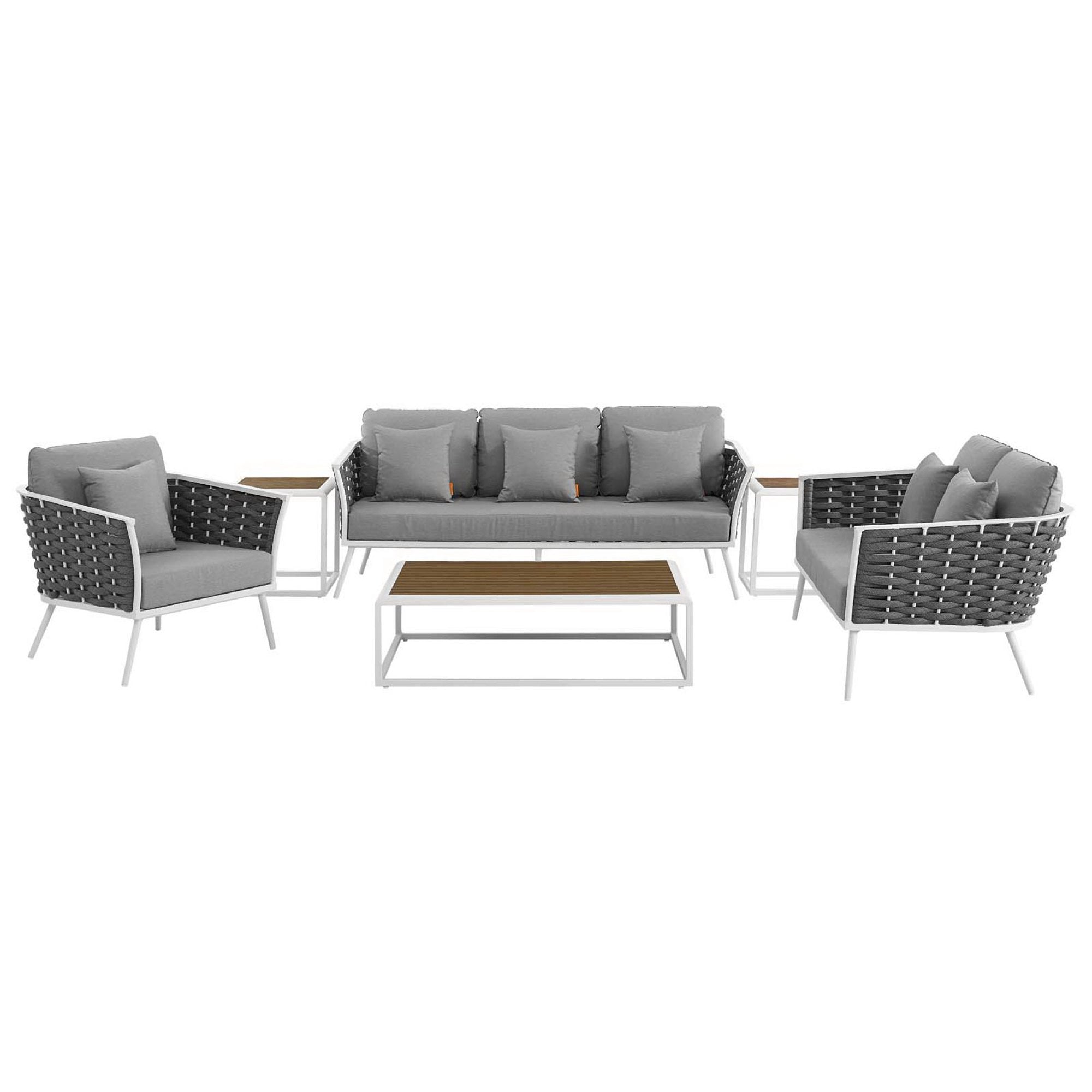 outdoor 6 Piece Outdoor Aluminum Sectional Sofa Set