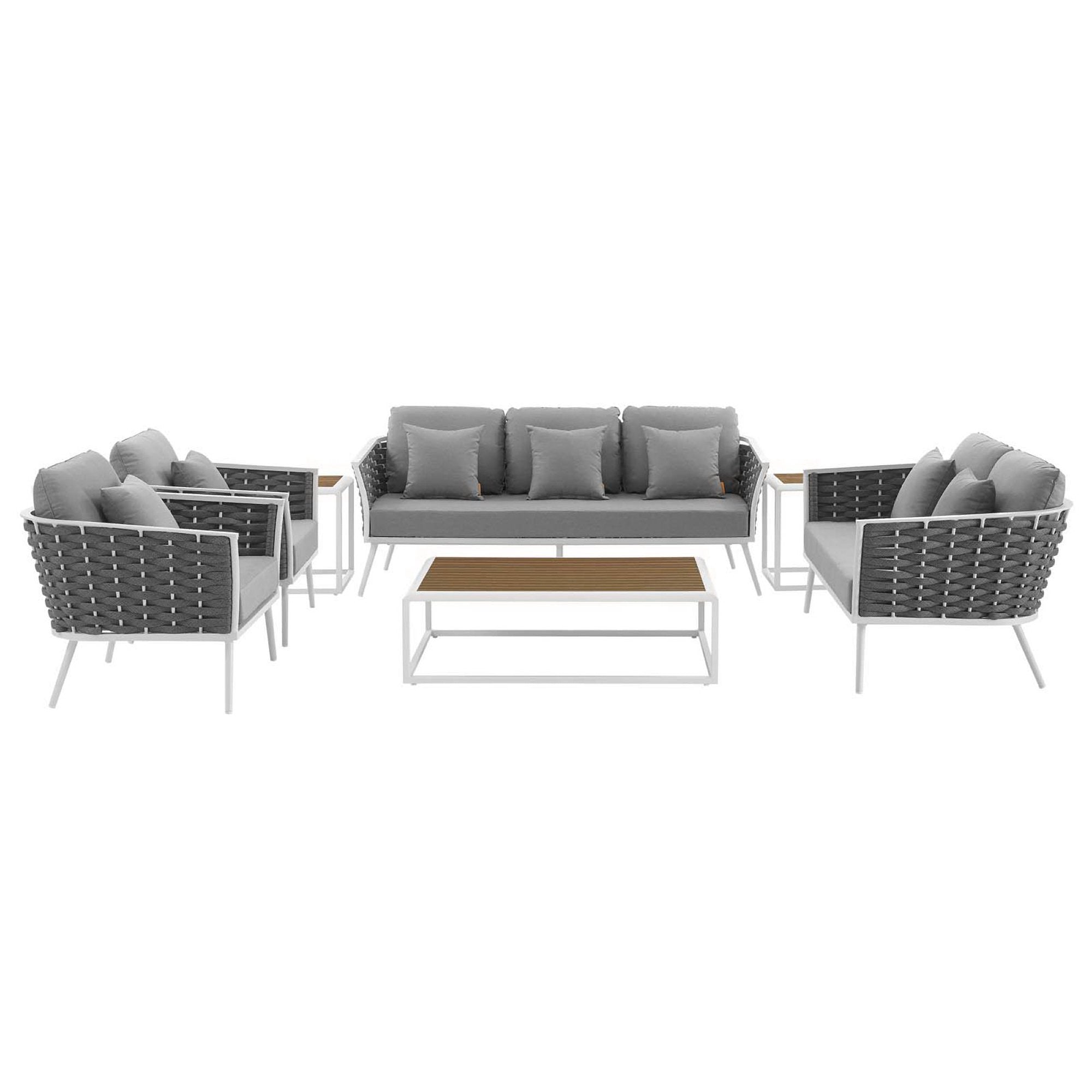 outdoor 7 Piece Outdoor Aluminum Sectional Sofa Set