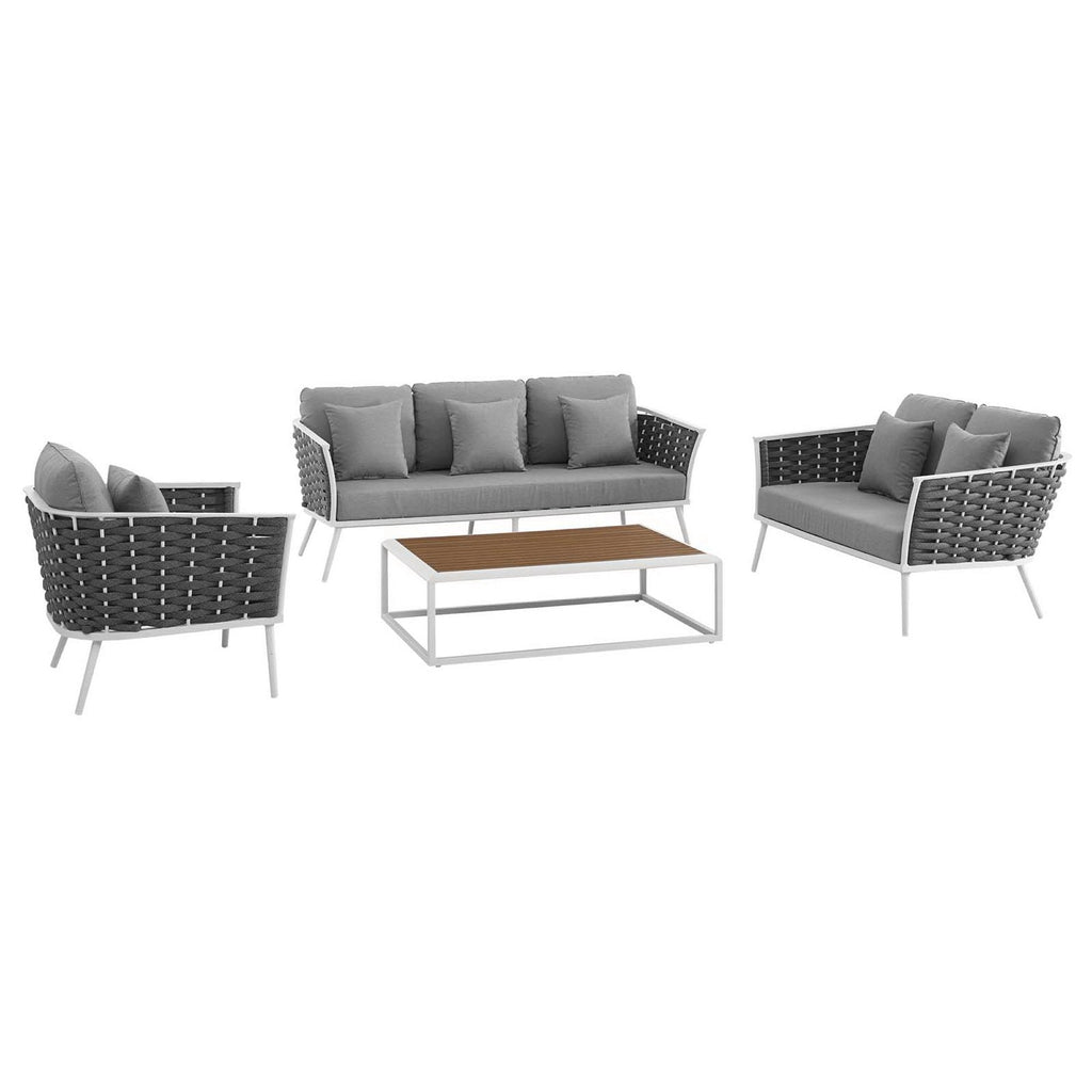 outdoor 4 Piece Outdoor Aluminum Sectional Sofa Set