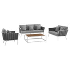 outdoor 4 Piece Outdoor Aluminum Sectional Sofa Set