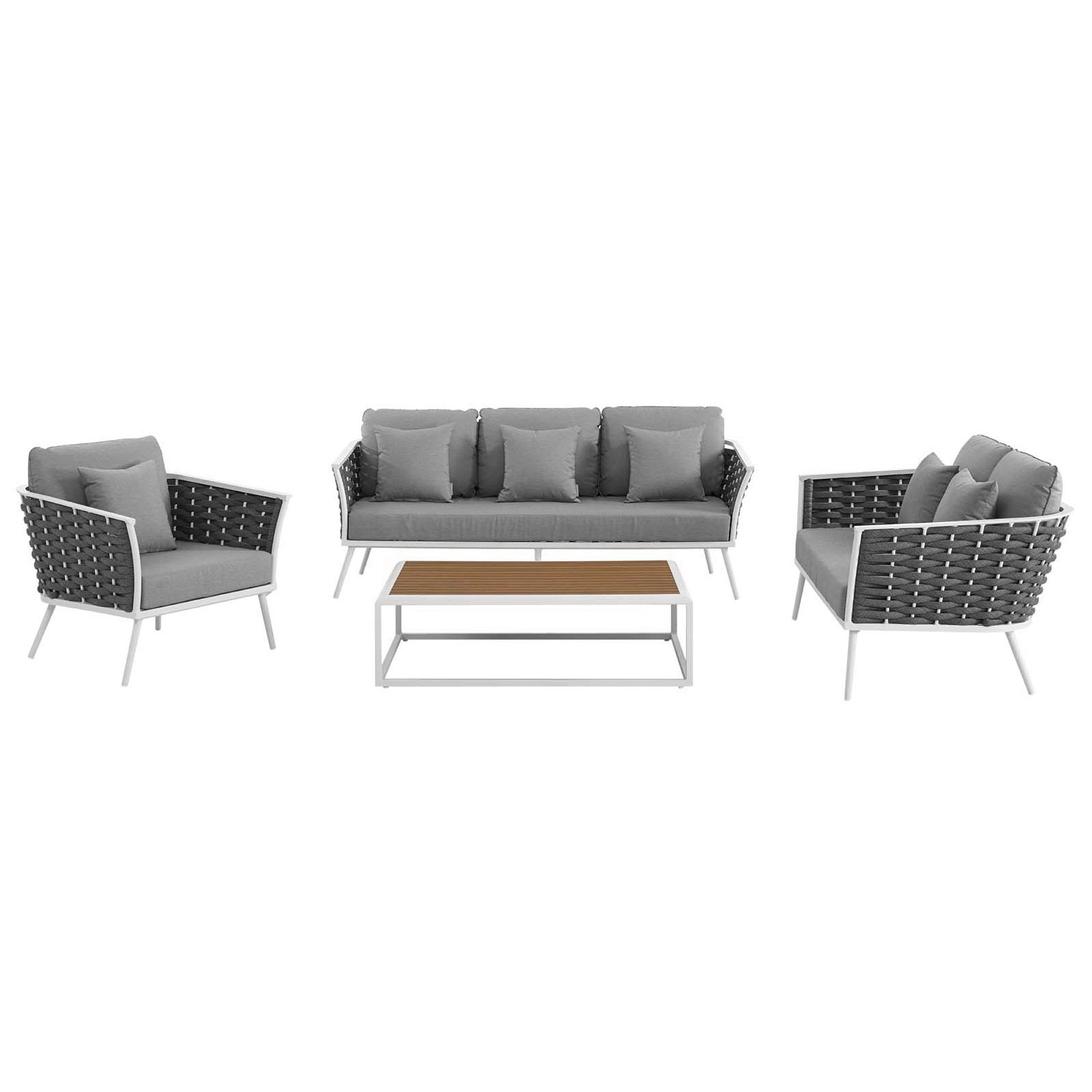 outdoor 4 Piece Outdoor Aluminum Sectional Sofa Set