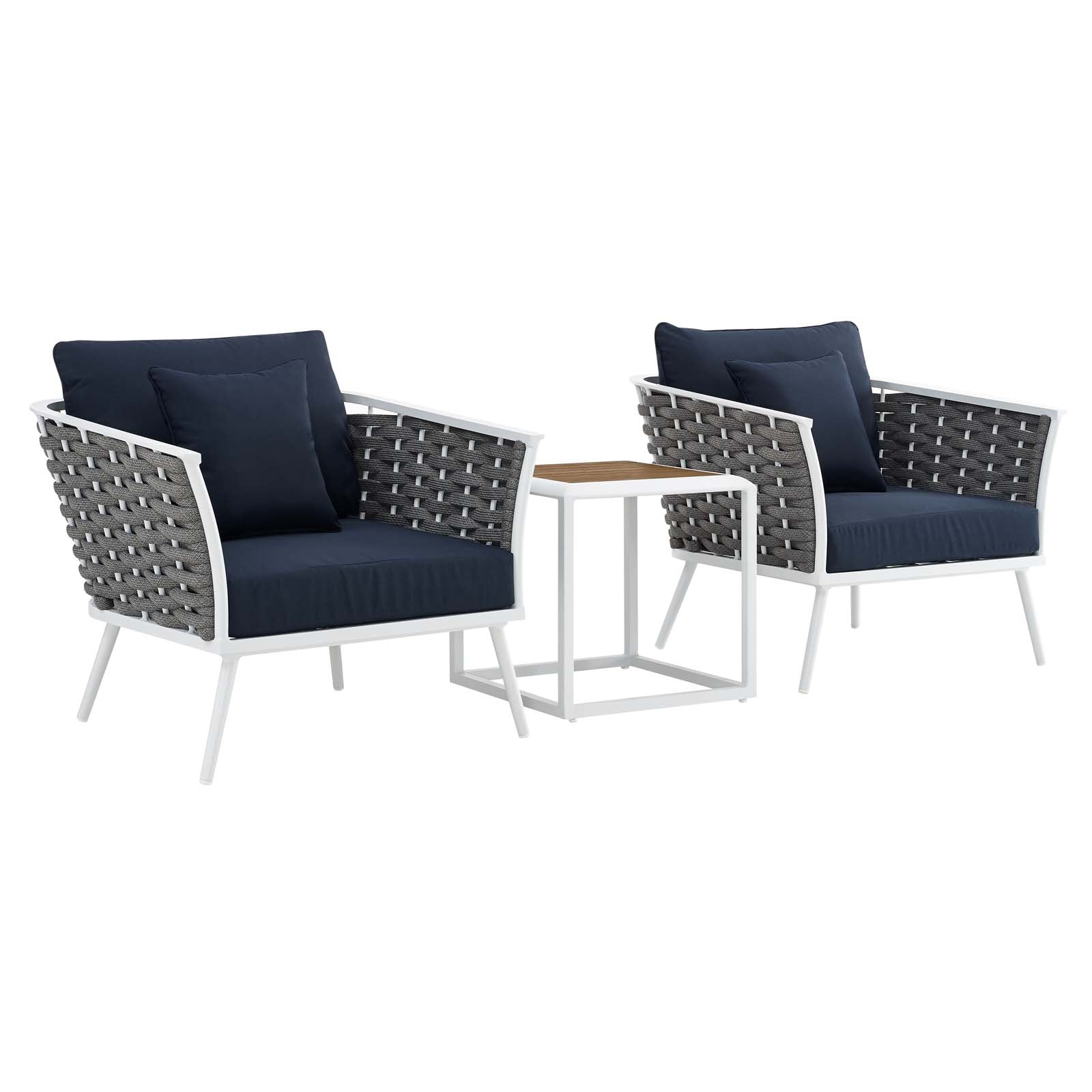 outdoor 3 Piece Outdoor Patio Aluminum Sectional Sofa Set