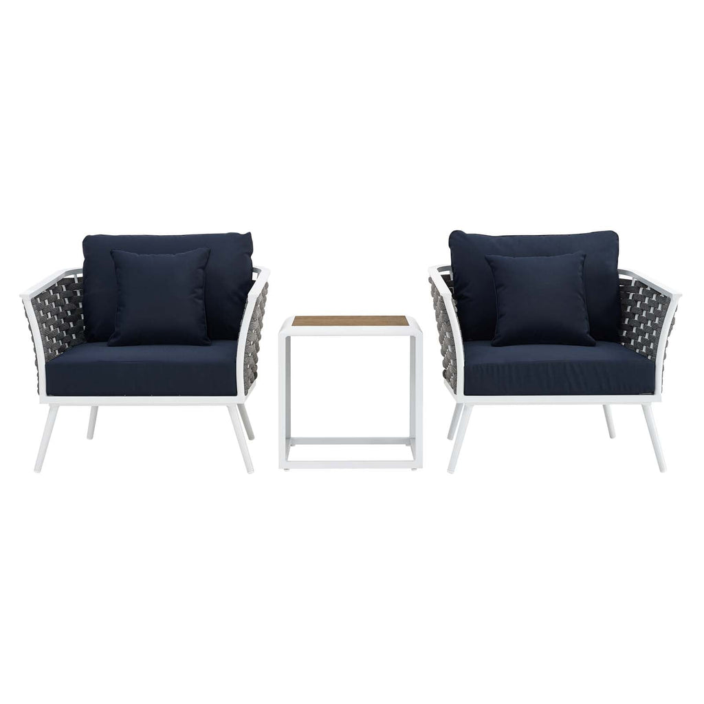 outdoor 3 Piece Outdoor Patio Aluminum Sectional Sofa Set