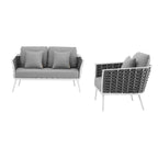 outdoor 2 Piece Outdoor Aluminum Sectional Sofa Set