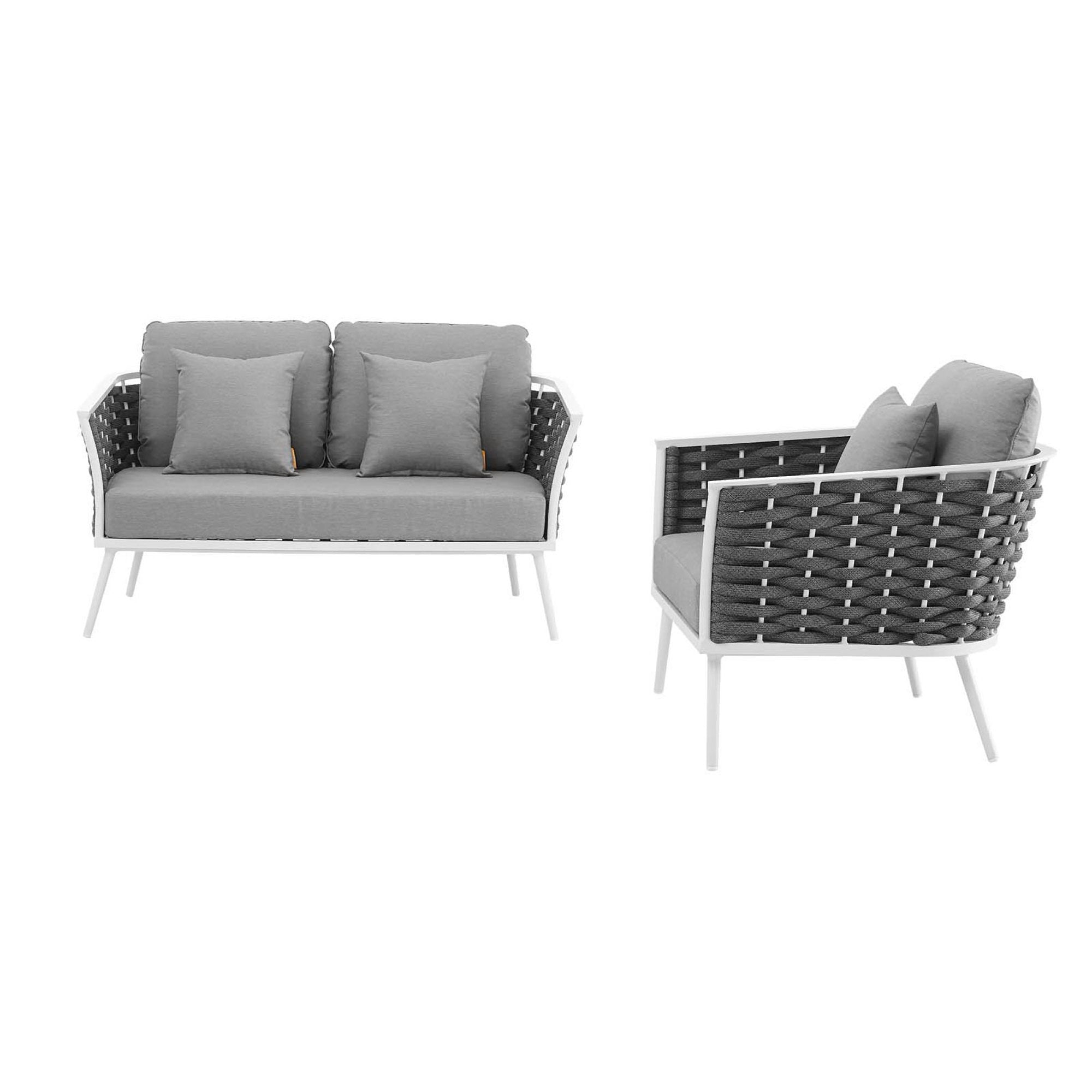 outdoor 2 Piece Outdoor Aluminum Sectional Sofa Set