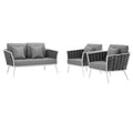 outdoor 3 Piece Outdoor Aluminum Sectional Sofa Set