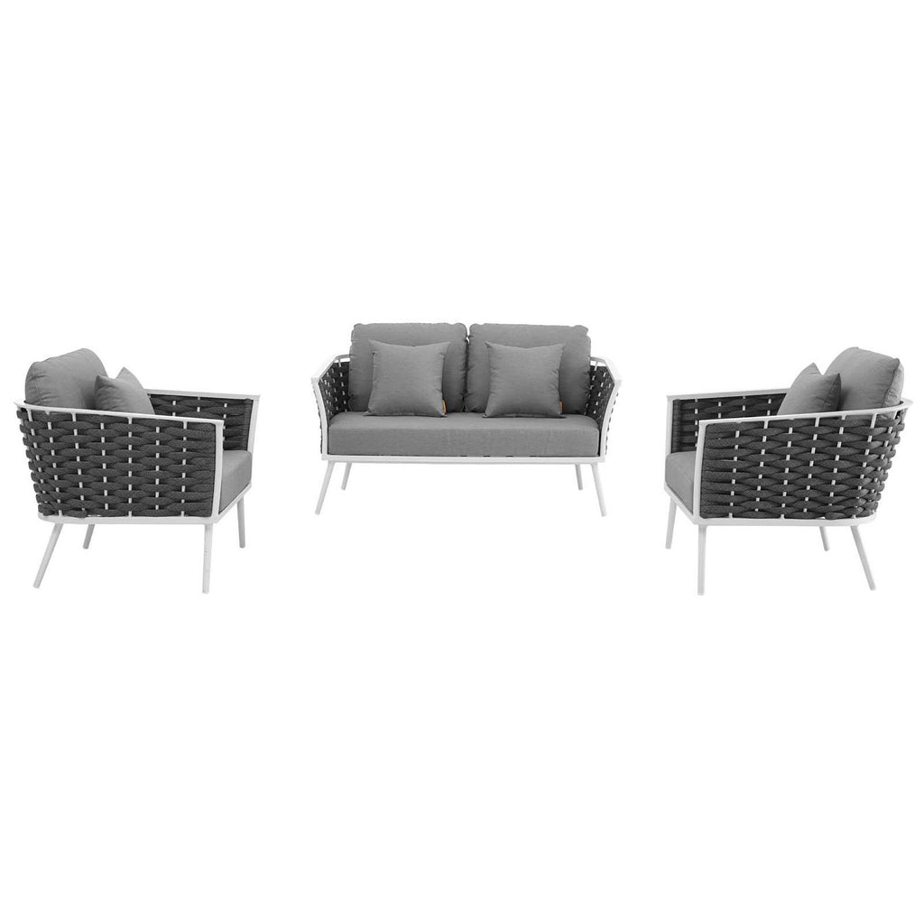 outdoor 3 Piece Outdoor Aluminum Sectional Sofa Set