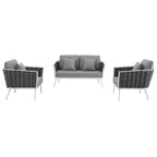 outdoor 3 Piece Outdoor Aluminum Sectional Sofa Set