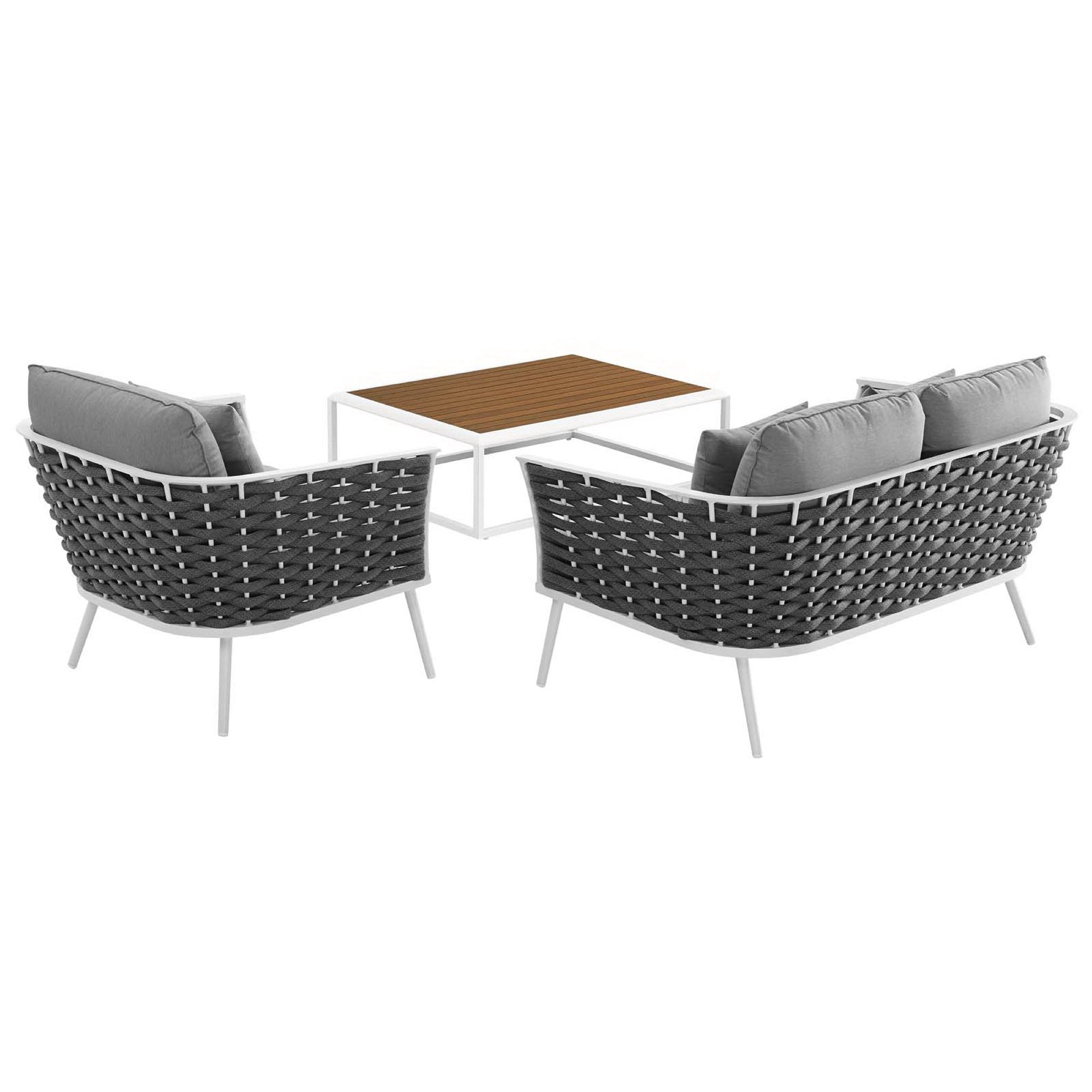 outdoor 3 Piece Outdoor Aluminum Sectional Sofa Set