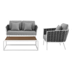 outdoor 3 Piece Outdoor Aluminum Sectional Sofa Set