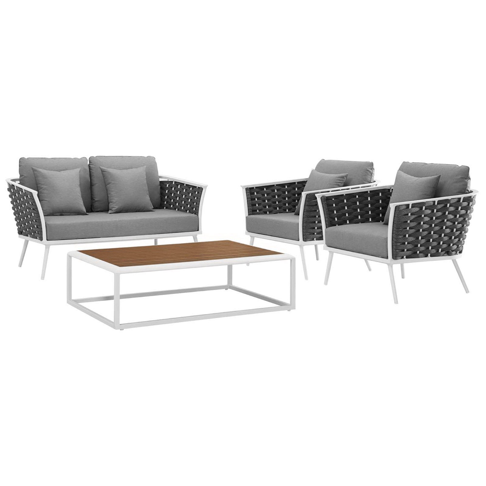 outdoor 4 Piece Outdoor Aluminum Sectional Sofa Set