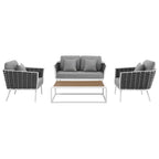 outdoor 4 Piece Outdoor Aluminum Sectional Sofa Set