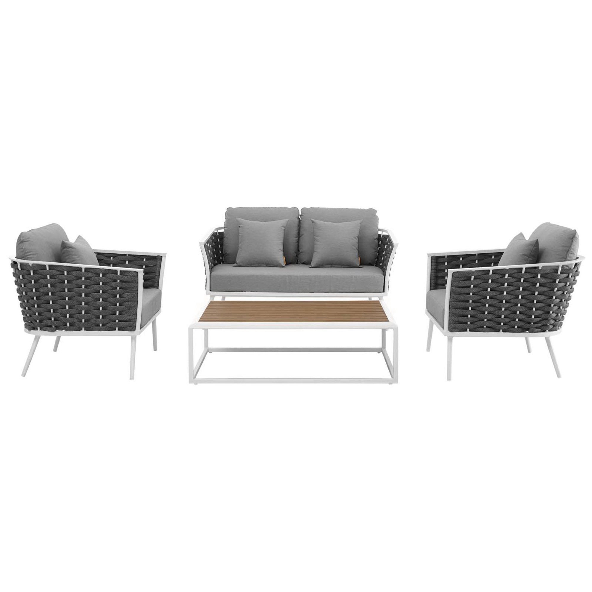 outdoor 4 Piece Outdoor Aluminum Sectional Sofa Set