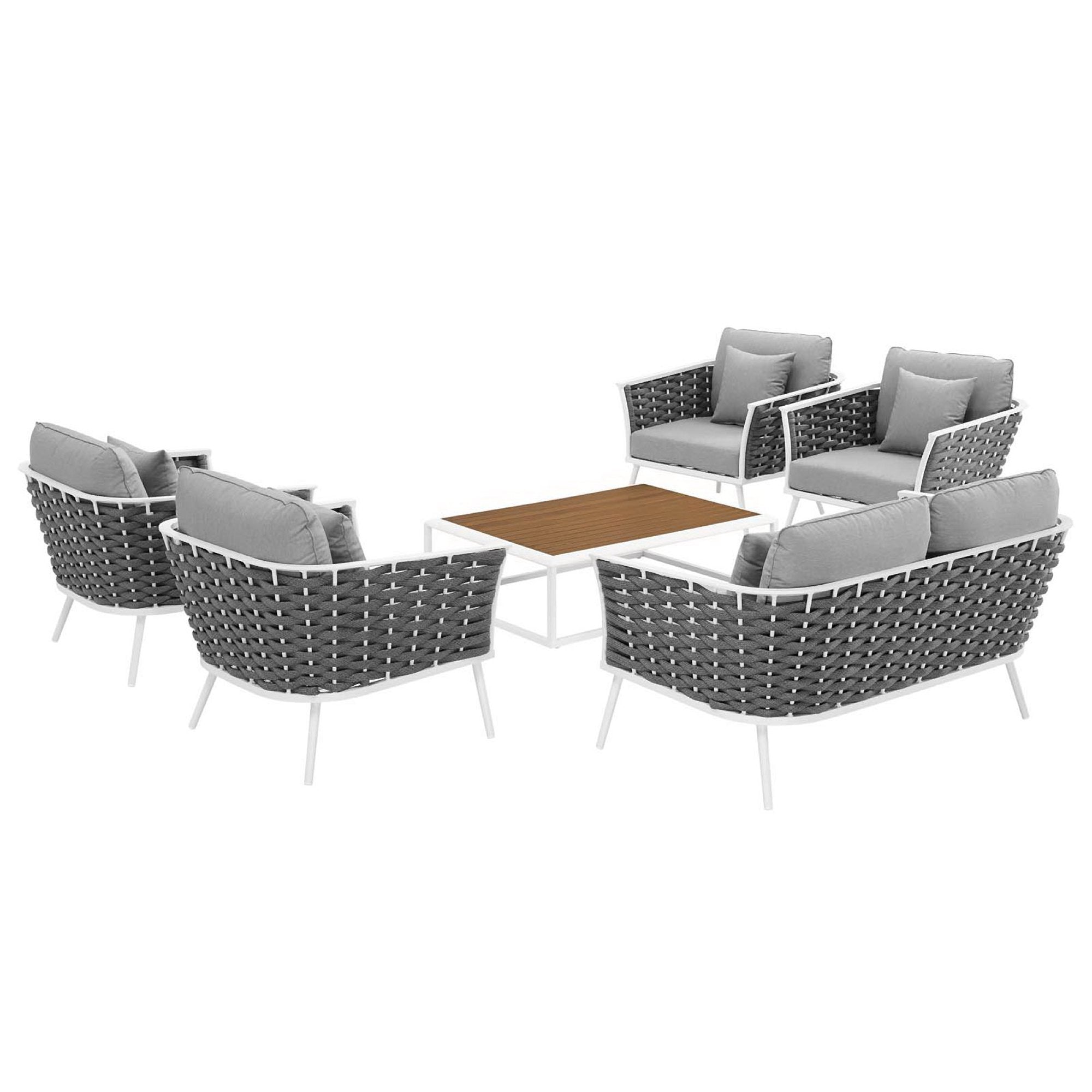 outdoor 6 Piece Outdoor Aluminum Sectional Sofa Set