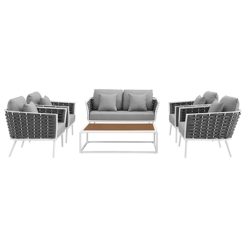 outdoor 6 Piece Outdoor Aluminum Sectional Sofa Set