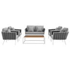 outdoor 6 Piece Outdoor Aluminum Sectional Sofa Set