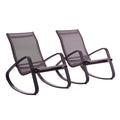 Traveler Rocking Lounge Chair Outdoor Patio Mesh Sling Set of 2