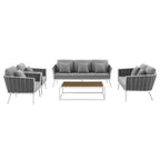 outdoor 5 Piece Outdoor Aluminum Sectional Sofa Set