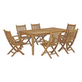 outdoor 7 Piece Outdoor Patio Teak Dining Set