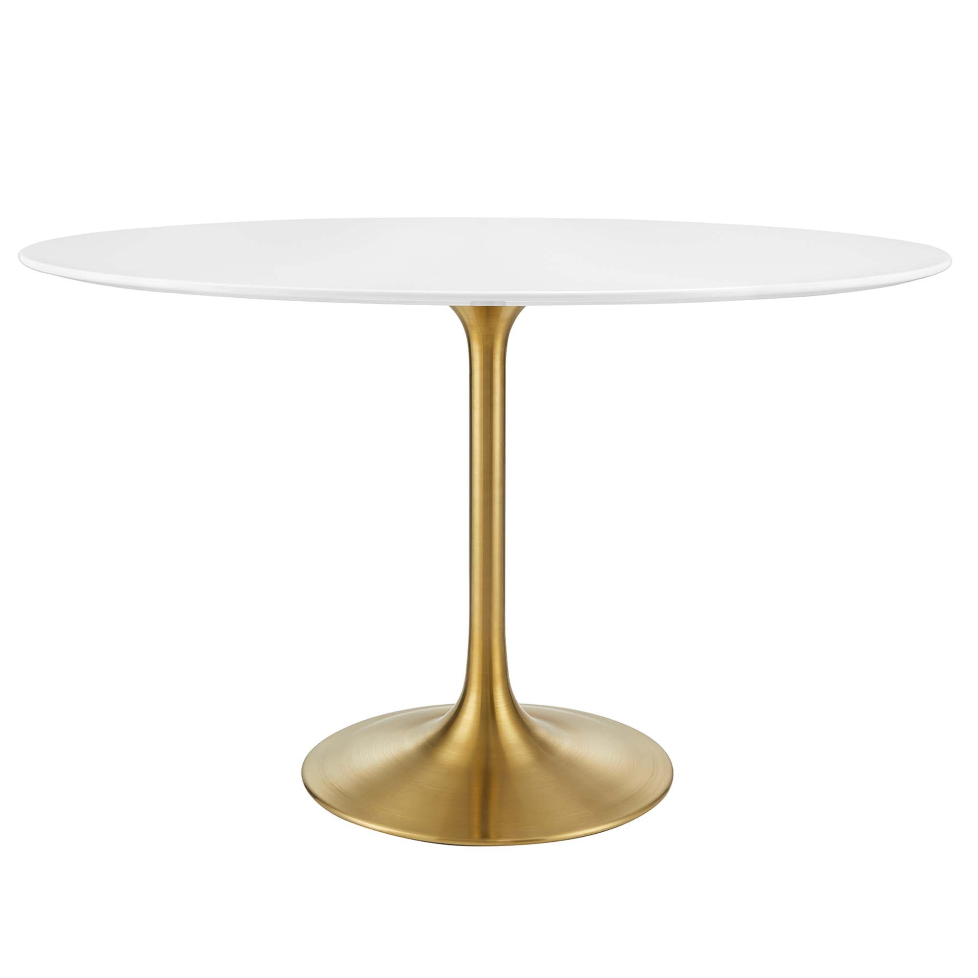 Lippa Oval Wood Dining Table - EEI-3215-GLD-WHI