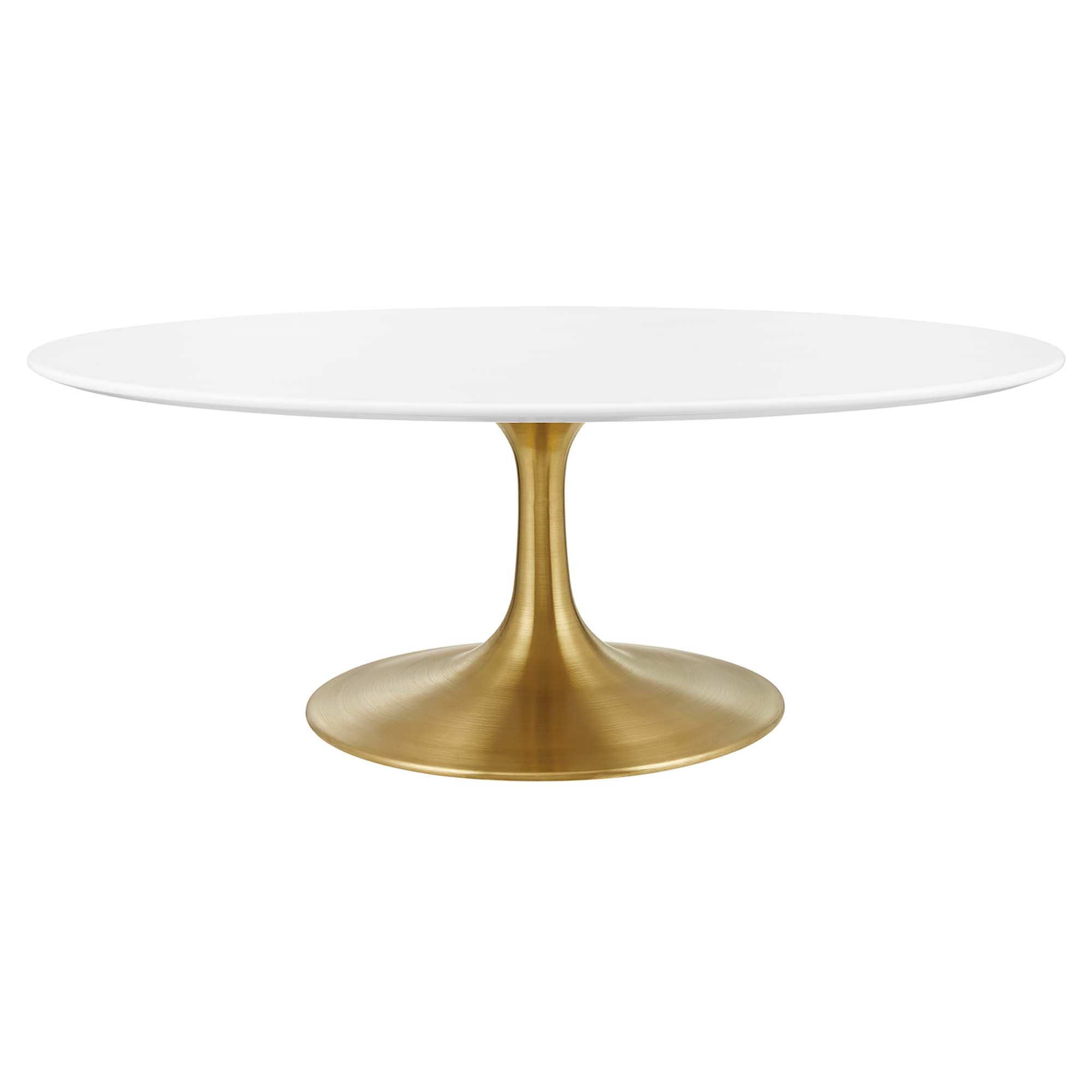 Lippa Oval Wood Coffee Table - EEI-3248-GLD-WHI