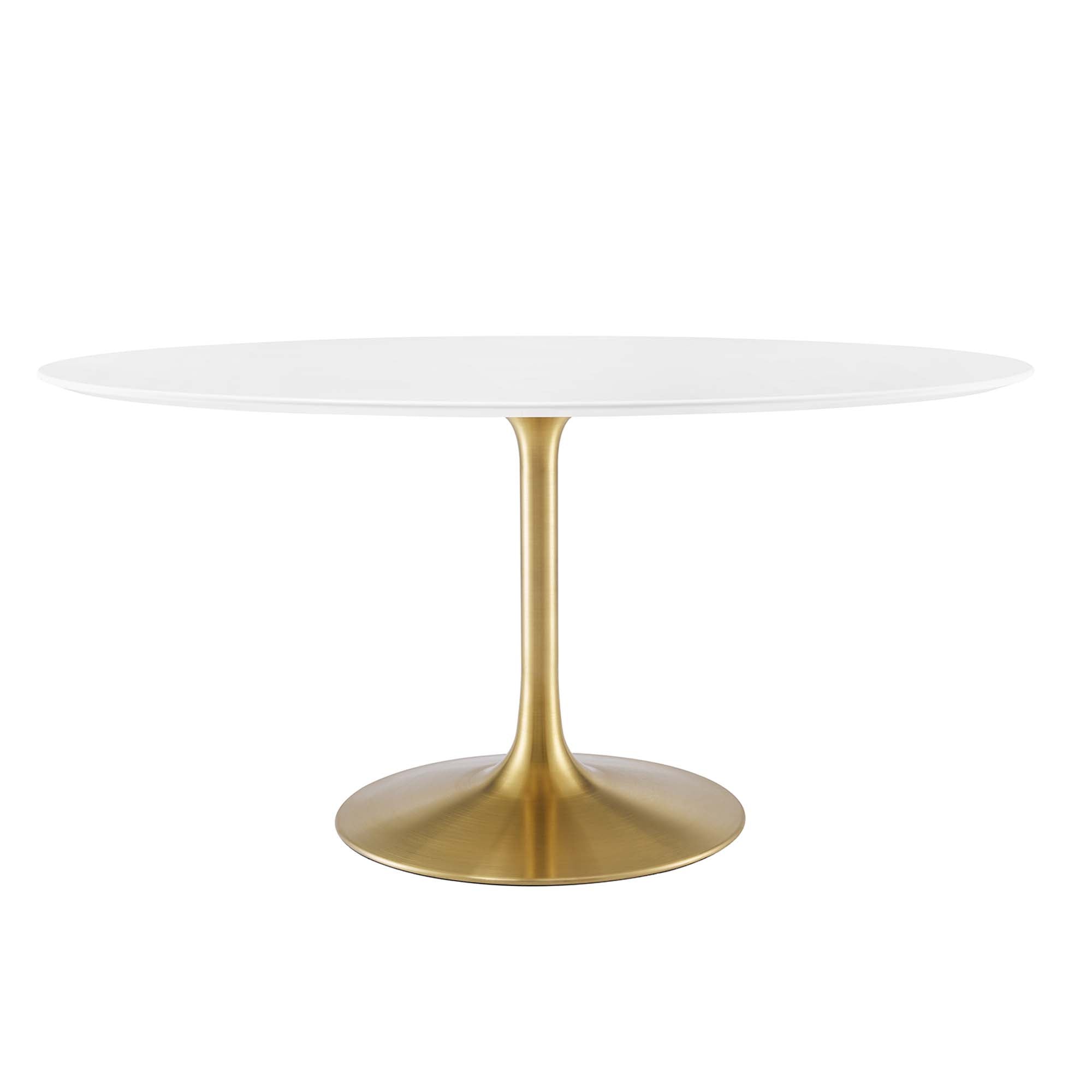 Lippa Oval Wood Dining Table - EEI-3254-GLD-WHI