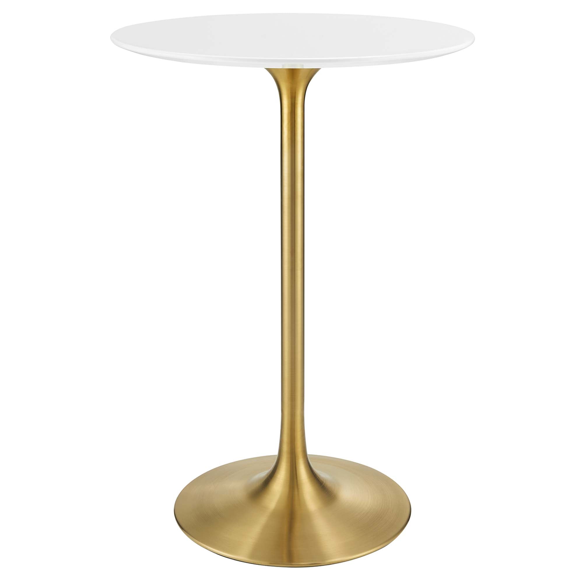 Lippa Round Wood Bar Table - EEI-3262-GLD-WHI