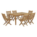 outdoor 7 Piece Outdoor Patio Teak Dining Set