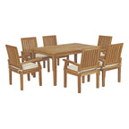 outdoor 7 Piece Outdoor Patio Teak Dining Set