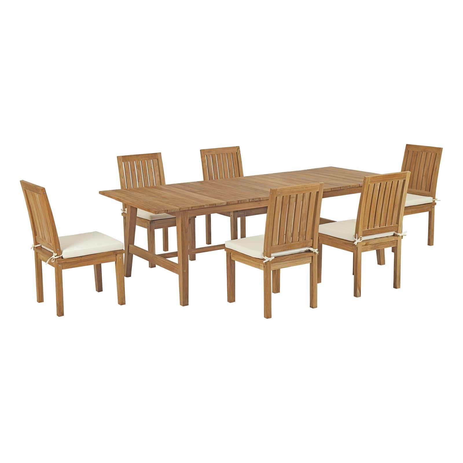 outdoor 7 Piece Outdoor Patio Teak Dining Set