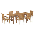 outdoor 7 Piece Outdoor Patio Teak Dining Set