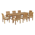 outdoor 9 Piece Outdoor Patio Teak Dining Set