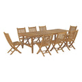 outdoor 9 Piece Outdoor Patio Teak Dining Set