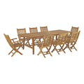 outdoor 9 Piece Outdoor Patio Teak Dining Set