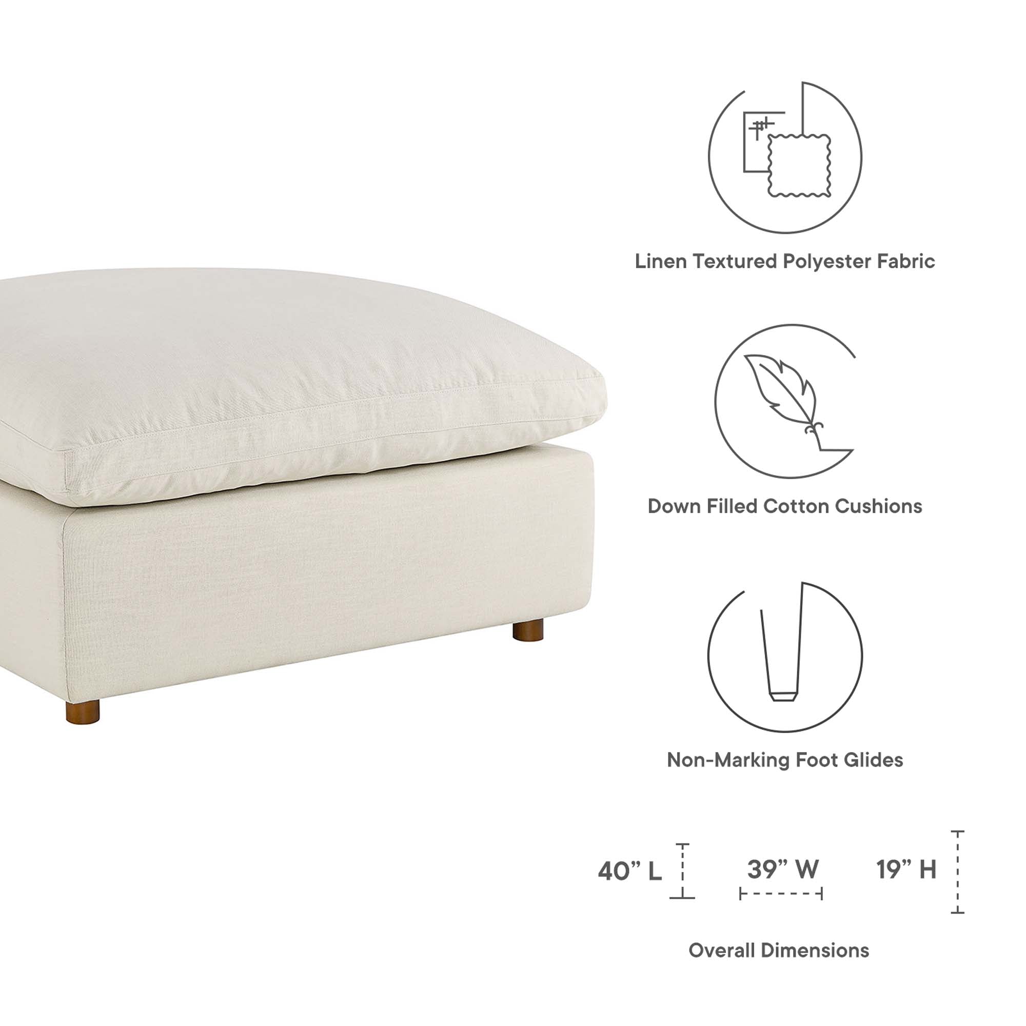 modular Down Filled Overstuffed Ottoman
