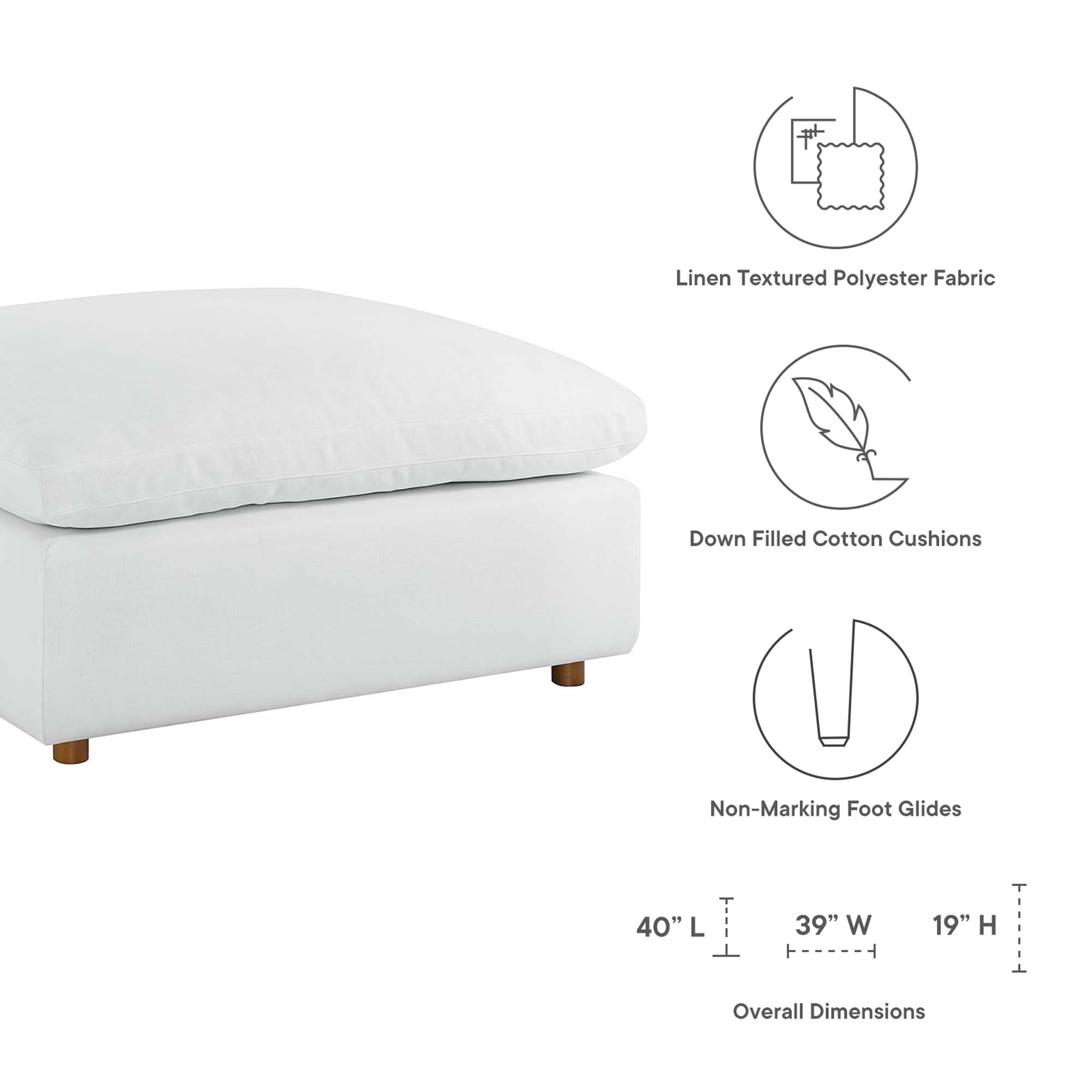 modular Down Filled Overstuffed Ottoman