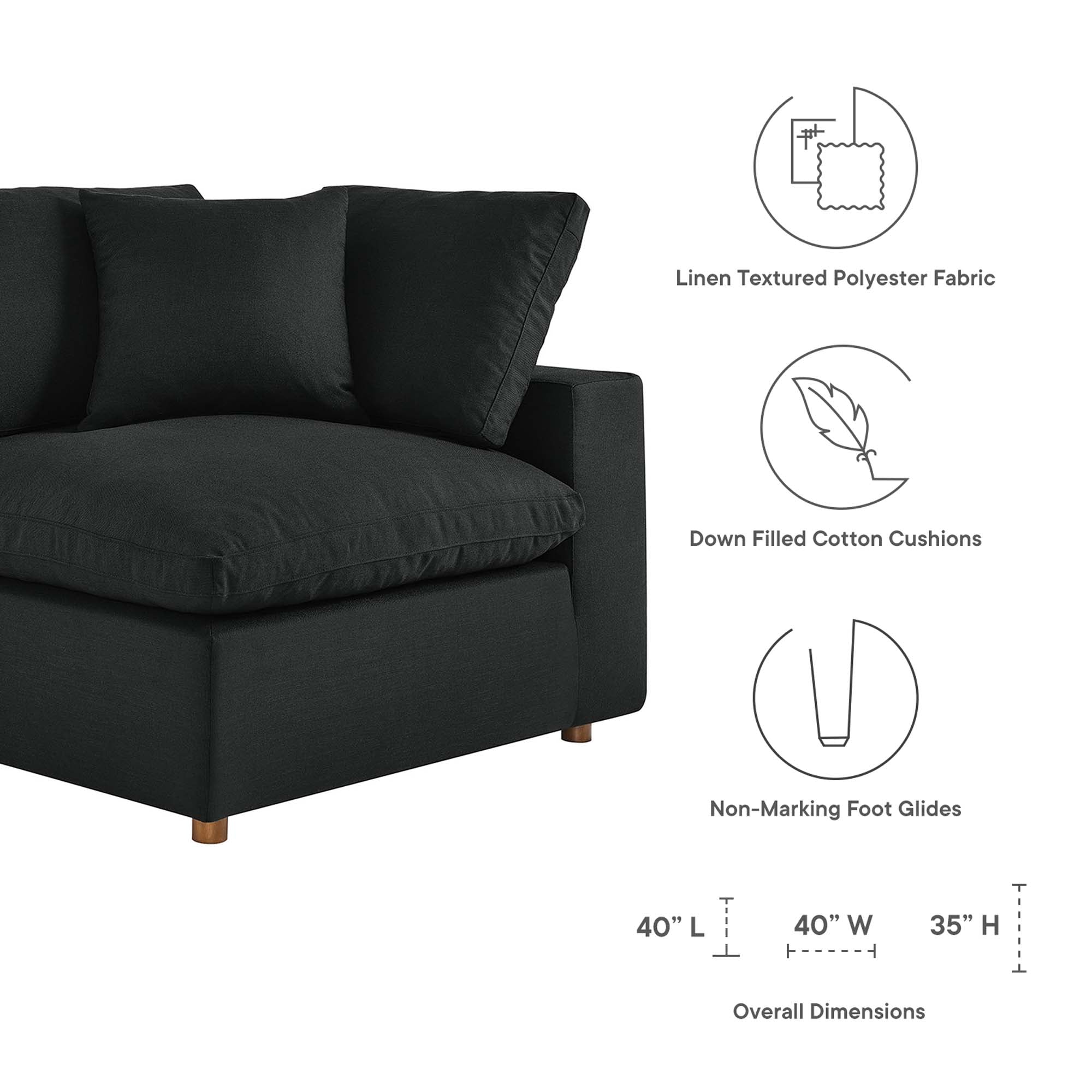 modular Down Filled Overstuffed Corner Chair