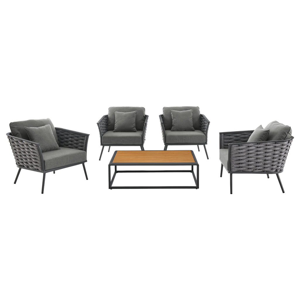 outdoor 5 Piece Outdoor Patio Aluminum Sectional Sofa Set