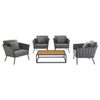outdoor 5 Piece Outdoor Patio Aluminum Sectional Sofa Set