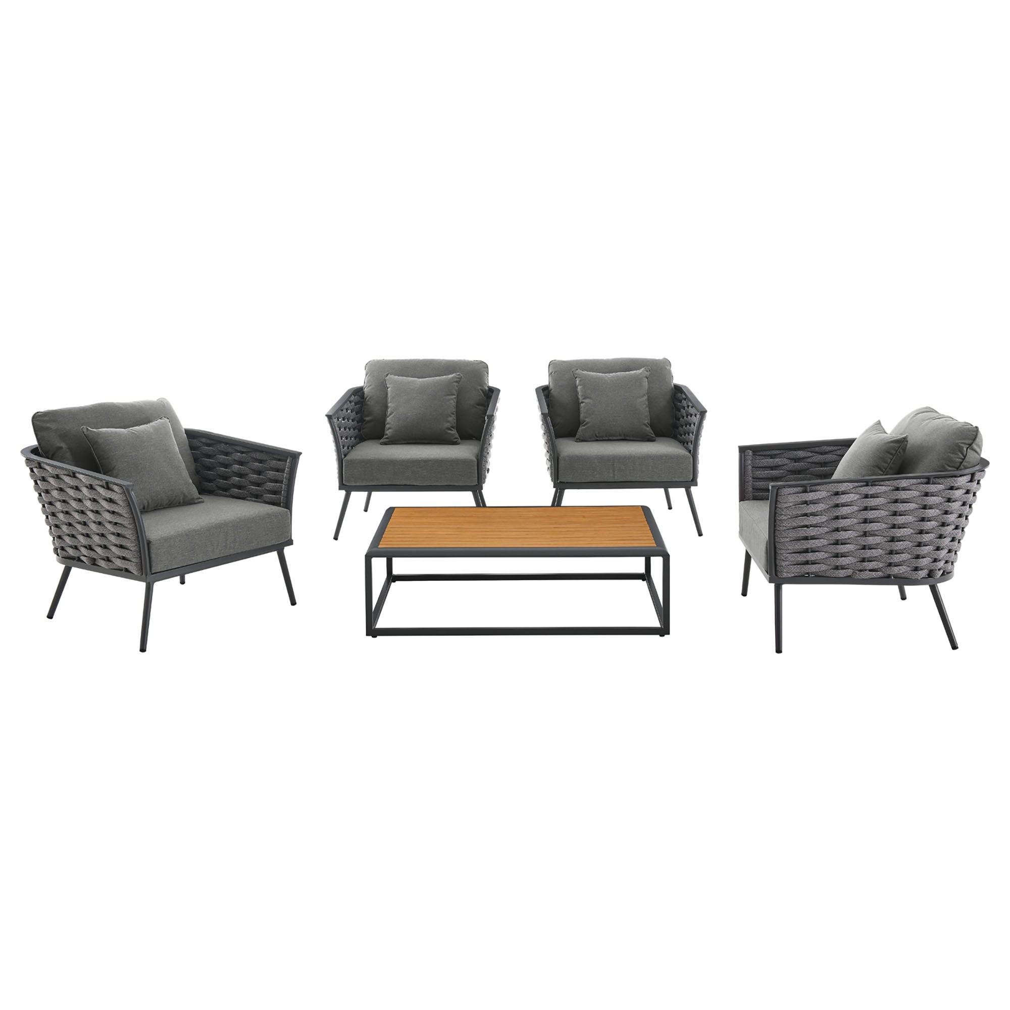 outdoor 5 Piece Outdoor Patio Aluminum Sectional Sofa Set